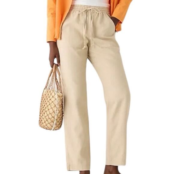 J. Crew New seaside pant in linen blend - Light Khaki Size XL - Picture 2 of 8